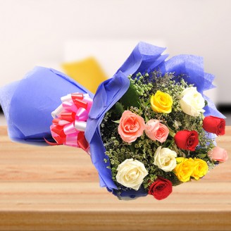 Mix 12 rose  bunch  Online flower delivery in Jaipur Delivery Jaipur, Rajasthan