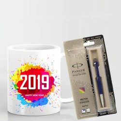 New year mug with pen