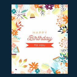 Flowery birthday greeting card