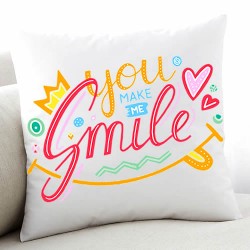 You make me smile cushion with filler
