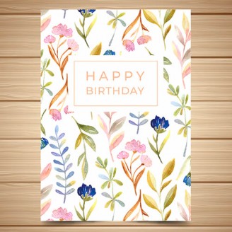 Happy birthday card with flower design Party addons Delivery Jaipur, Rajasthan