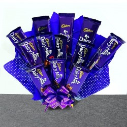 Bouquet of cadbury dairy milk chocolates