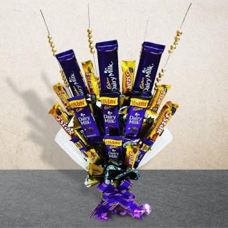 Bouquet of dairy milk and five star chocolates Chocolate Delivery Jaipur, Rajasthan