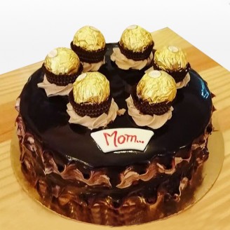 Chocolate cake for mom with ferrero rocher topping Online Cake Delivery Delivery Jaipur, Rajasthan