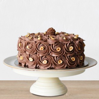 Chocolate flowery cake with rocher on top Online Cake Delivery Delivery Jaipur, Rajasthan
