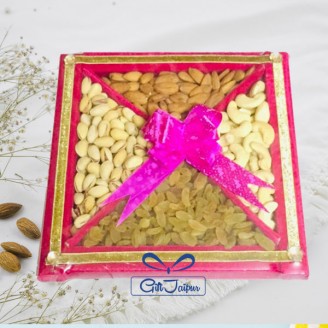 400 gm designer dry fruit tray Dryfruit and Sweets Delivery Jaipur, Rajasthan