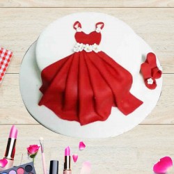 White & red bride cake