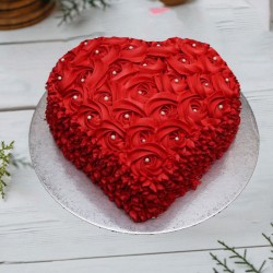 Red velvet heart shape cake