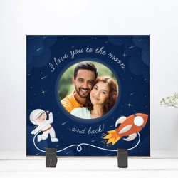 I love you to the moon and back personalized tile