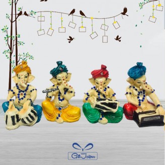 Musical ganesh multicolor set Birthday Gifts Delivery Jaipur, Rajasthan