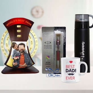 Table calender thermostate mug parker pen for father Gifts For Father Delivery Jaipur, Rajasthan
