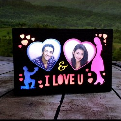 I love you personalized led couple photo frame