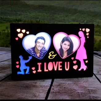 I love you personalized led couple photo frame Birthday Gifts Delivery Jaipur, Rajasthan
