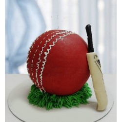 Cricket ball pinata cake