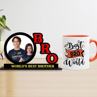 Best bro in the world mug with bro table top Rakhi Gifts For Brother Delivery Jaipur, Rajasthan