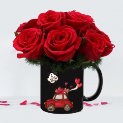 Red roses in for you mug