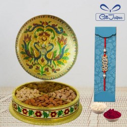 MIX DRY FRUIT BOX WITH RAKHI AND ROLI CHAWAL MIX DRY FRUIT BOX WITH RAKHI AND ROLI CHAWAL