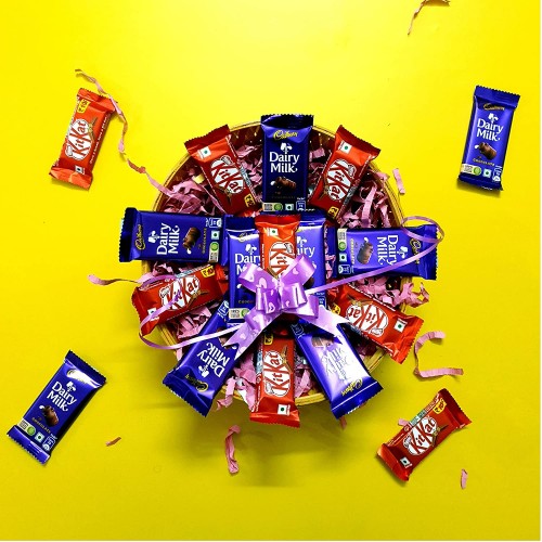 Send Kitkat and dairy milk chocolate basker online by GiftJaipur in Rajasthan