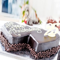 Double heart anniversary cake