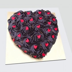 Chocolaty floral heart cake- 1 Kg