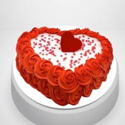 Floral heart cake