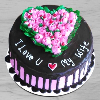 Flowery cake for wife Online Cake Delivery Delivery Jaipur, Rajasthan