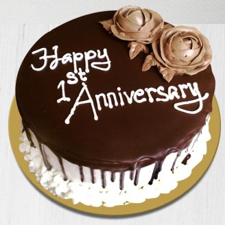 Happy 1st anniversary choco vanilla cake Online Cake Delivery Delivery Jaipur, Rajasthan