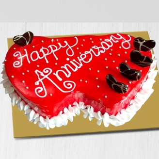 Happy anniversary double heart cake Online Cake Delivery Delivery Jaipur, Rajasthan