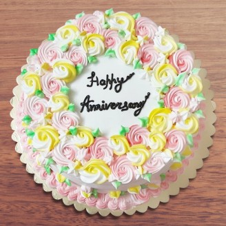Happy anniversary floral cake Online Cake Delivery Delivery Jaipur, Rajasthan