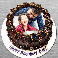 Happy birthday dad chocolate photo cake