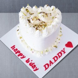 Happy birthday daddy heart shape ras malai cake