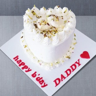 Happy birthday daddy heart shape ras malai cake Online Cake Delivery Delivery Jaipur, Rajasthan