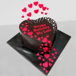 1 kg- Happy birthday heart shape chocolate cake