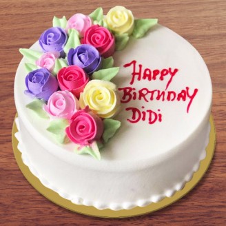 Happy birthday sister flowery design cake Online Cake Delivery Delivery Jaipur, Rajasthan