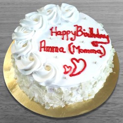 Happy birthday white forest cake for mom