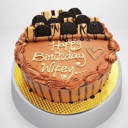 Happy birthday wife chocolate oreo cake