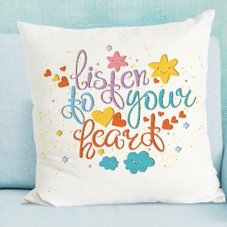 Listen to your heart cushion with filler Gift for her  Delivery Jaipur, Rajasthan