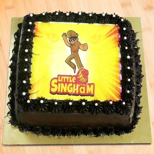 Send little singham cartoon animated chocolate flavor photo cake online by  GiftJaipur in Rajasthan