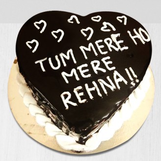 Love theme heart shape chocolate cake Online Cake Delivery Delivery Jaipur, Rajasthan