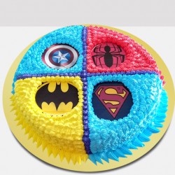Superheroes photo cake