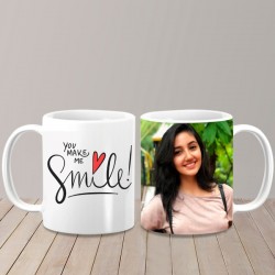 You make me smile customized mug