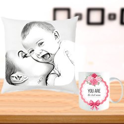 Photo cushion with mom special mug 