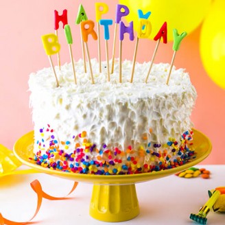 Delicious cake with happy birthday candle Online Cake Delivery Delivery Jaipur, Rajasthan