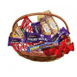 Chocolate basket with roses