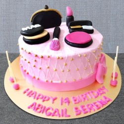 Birthday special makeup theme cake for girls