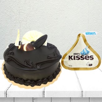 Truffle cake with kisses chocolates Gift Hampers Delivery Jaipur, Rajasthan
