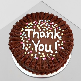 Chocolate flavor thank you cake Online Cake Delivery Delivery Jaipur, Rajasthan