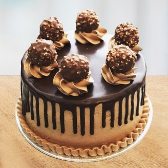 Chocolate liquid cake with ferrero rocher on top Online Cake Delivery Delivery Jaipur, Rajasthan