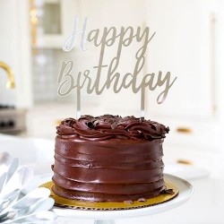 Chocolate cake with happy birthday topper