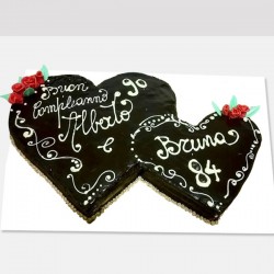 Double heart chocolate flavor cake